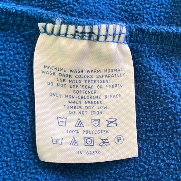 Boy’s size 14-16 Lands’ End blue robe with tie, cuffed sleeves, and pockets - Picture 7 of 8